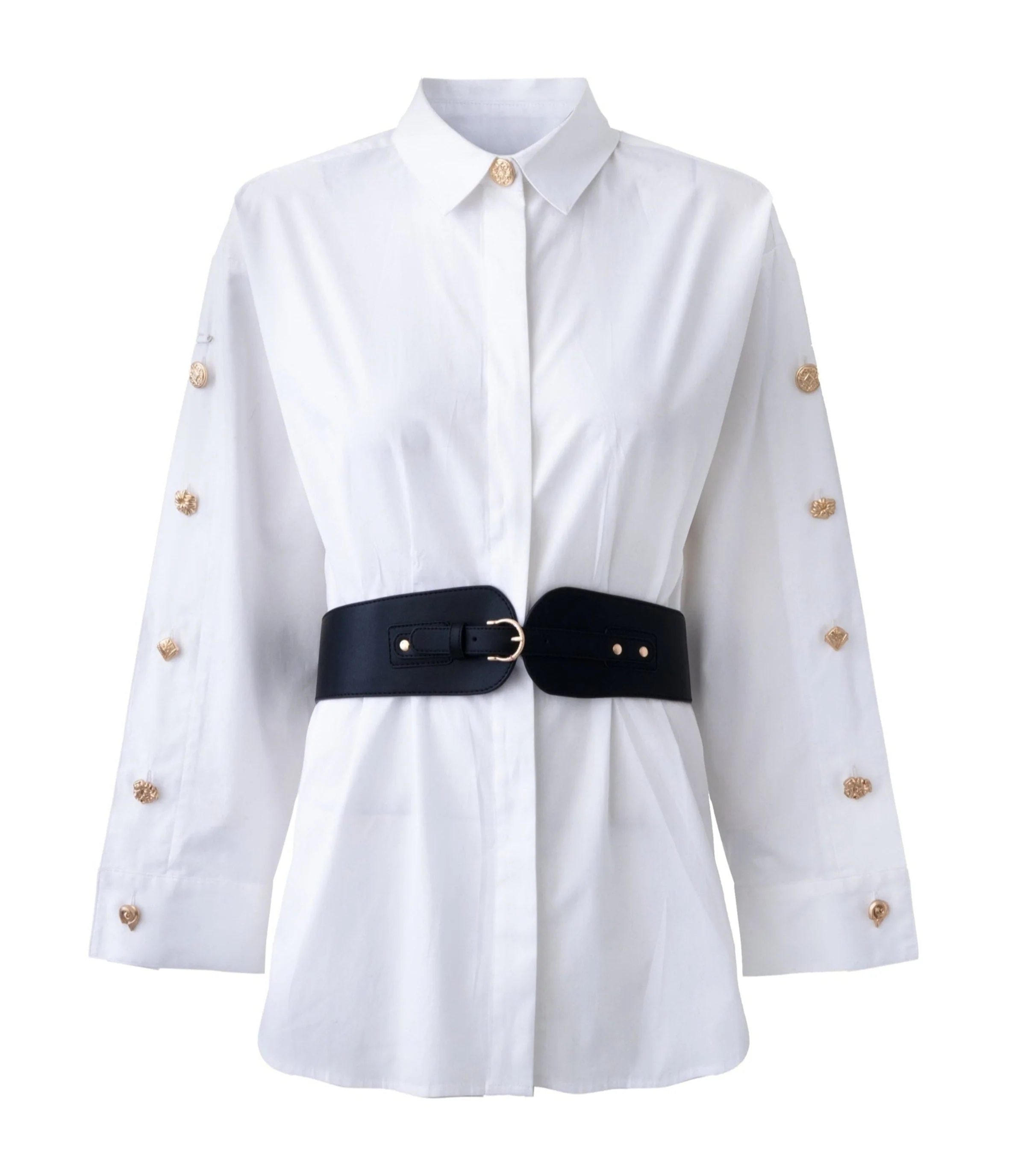 BELTED POPLIN SHIRT - Image 8