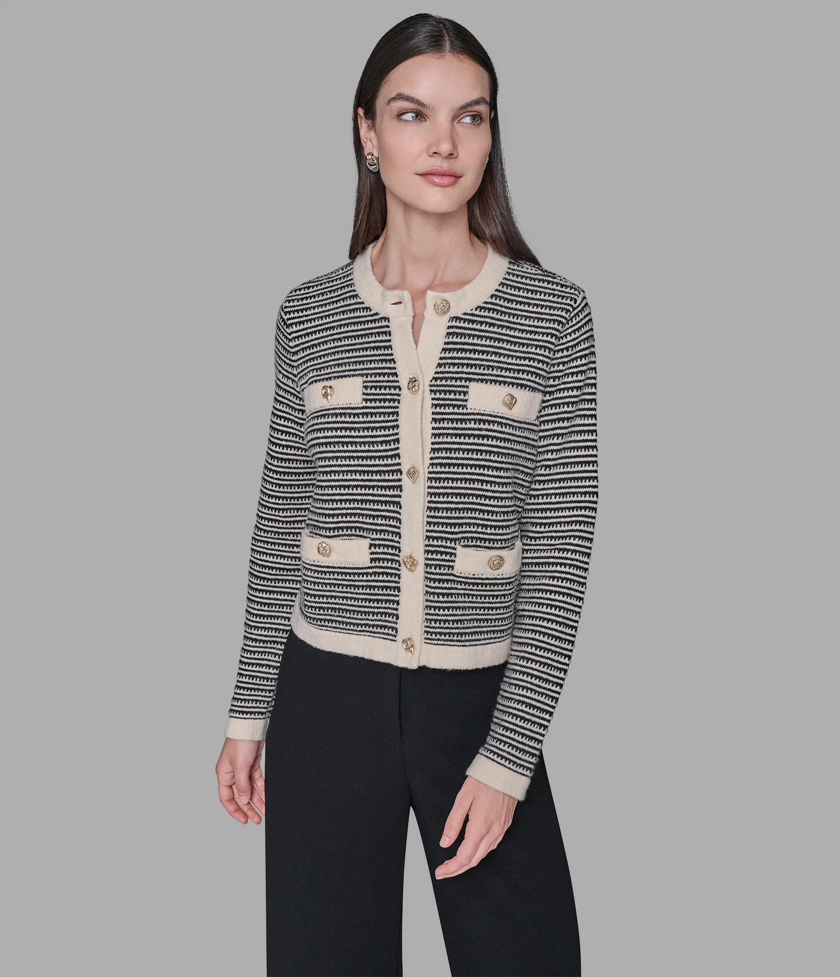 CROPPED TEXTURED CARDIGAN