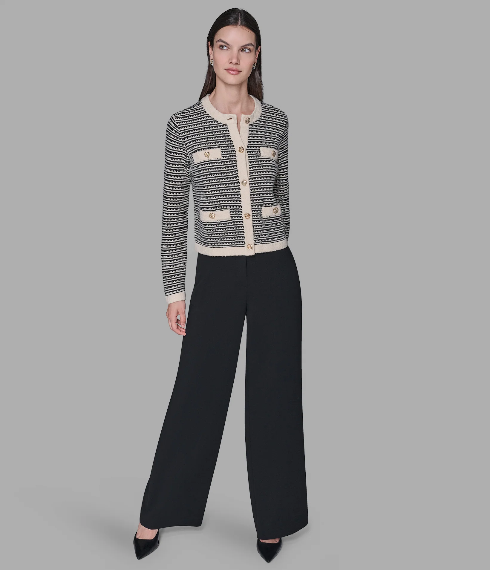 CROPPED TEXTURED CARDIGAN - Image 3