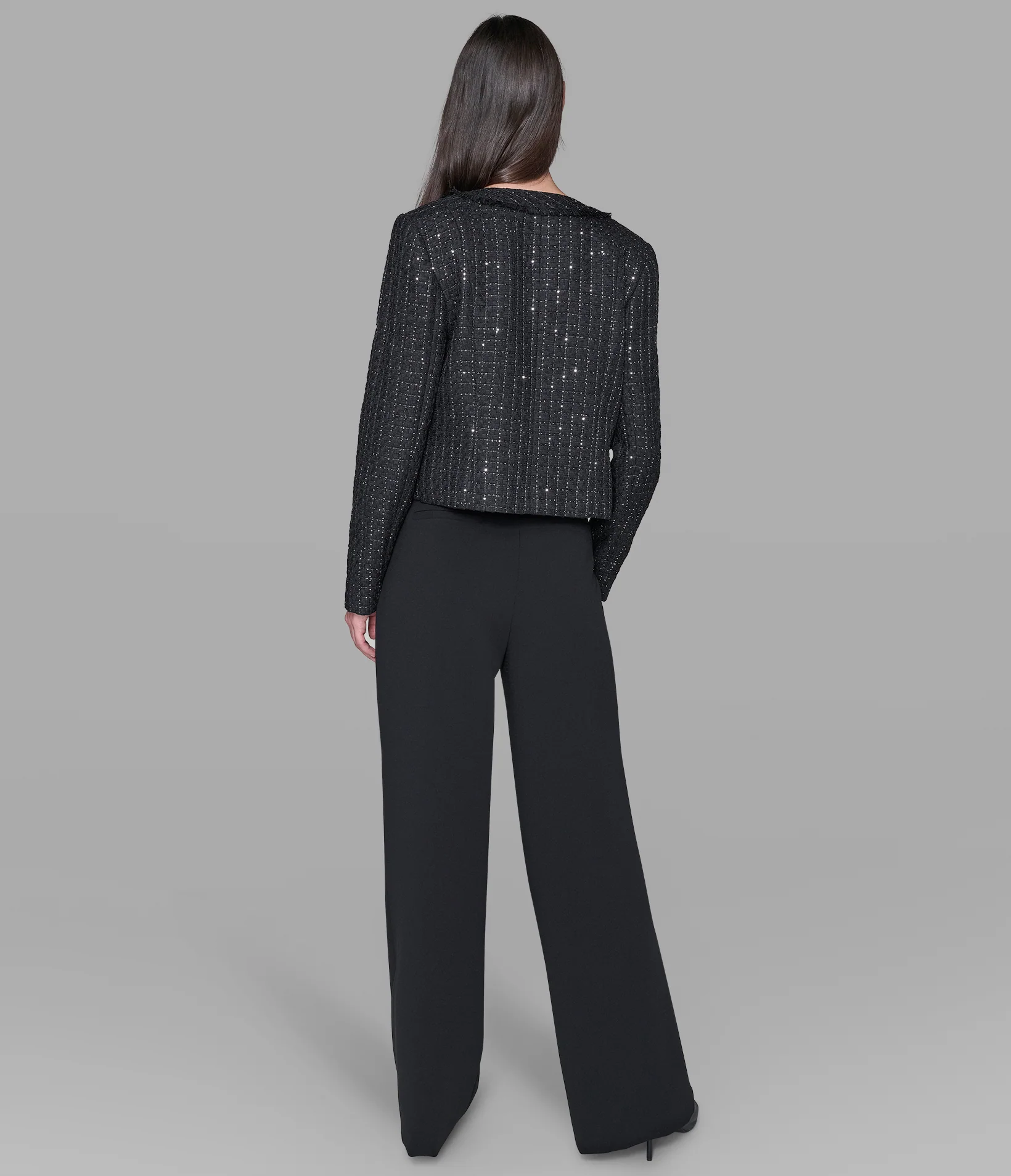 TWEED COLLARLESS JACKET - Image 2