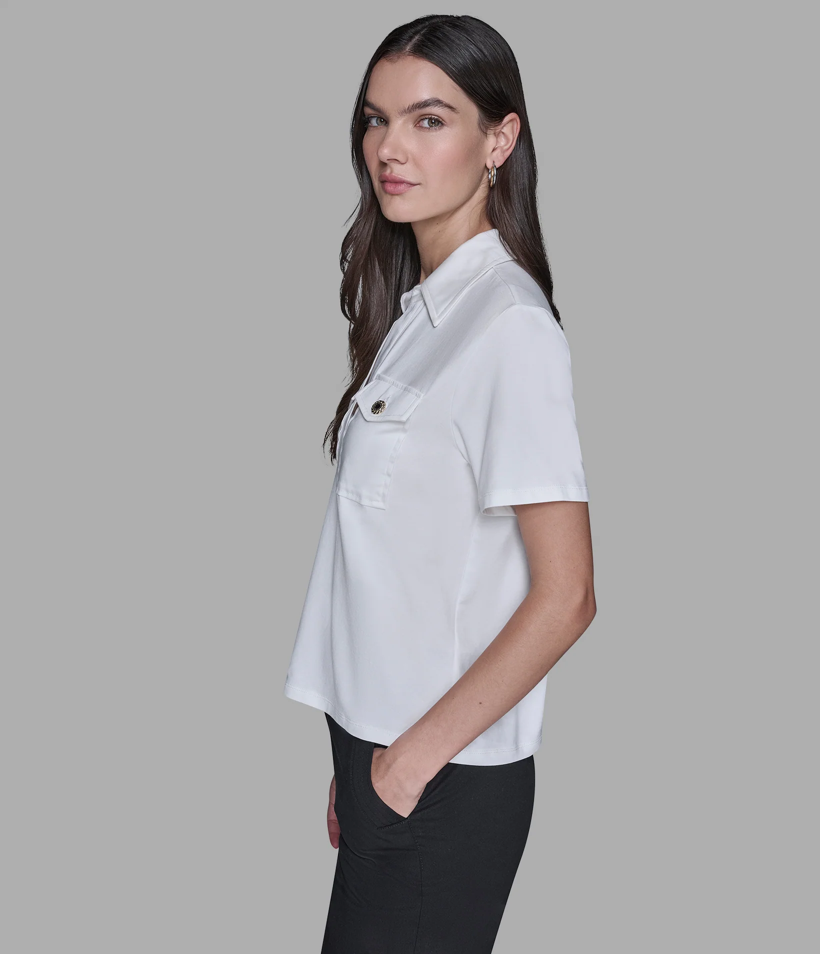 JOHNNY COLLAR KNIT TOP - Image 3