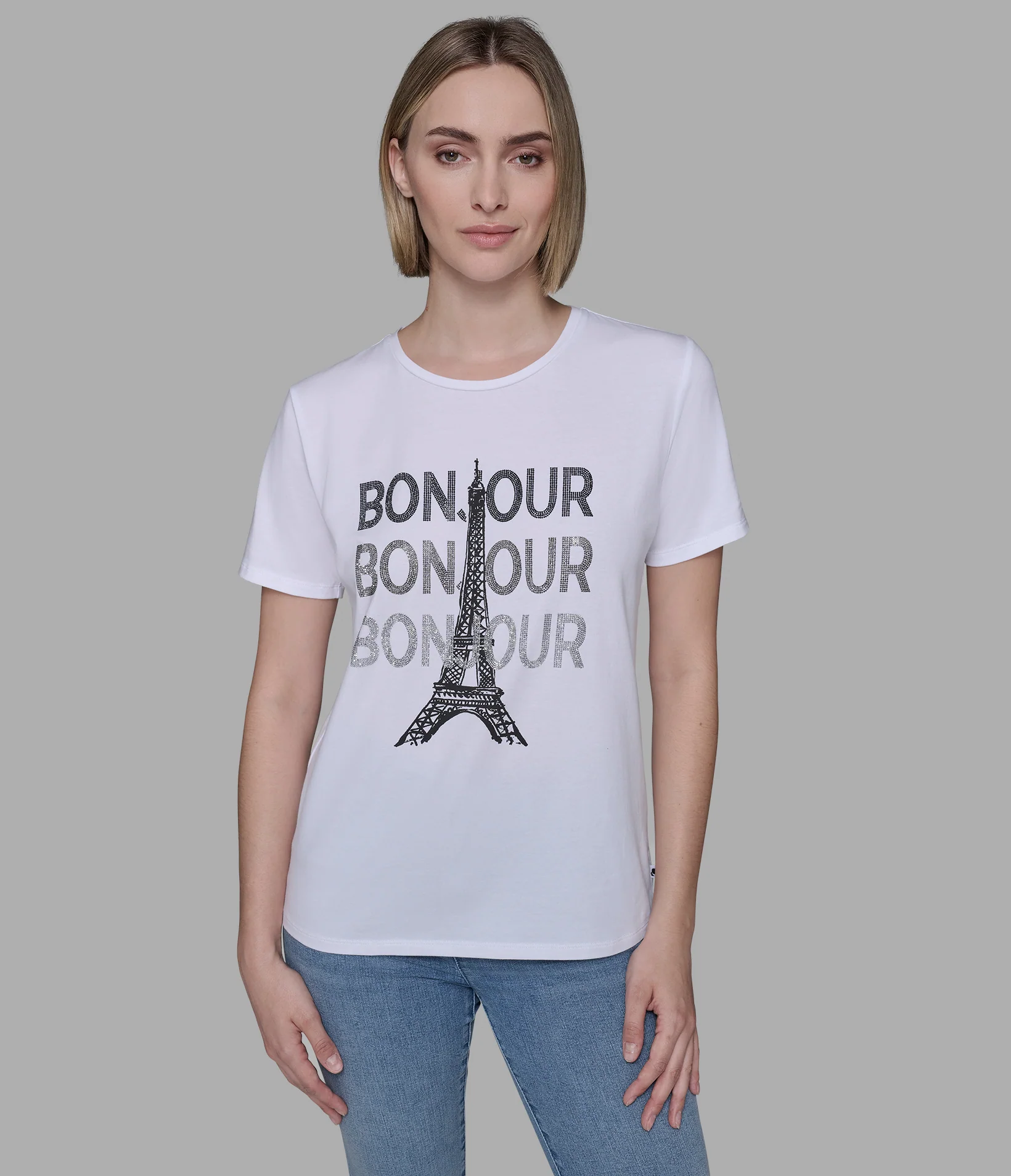 SEQUIN BONJOUR TEE