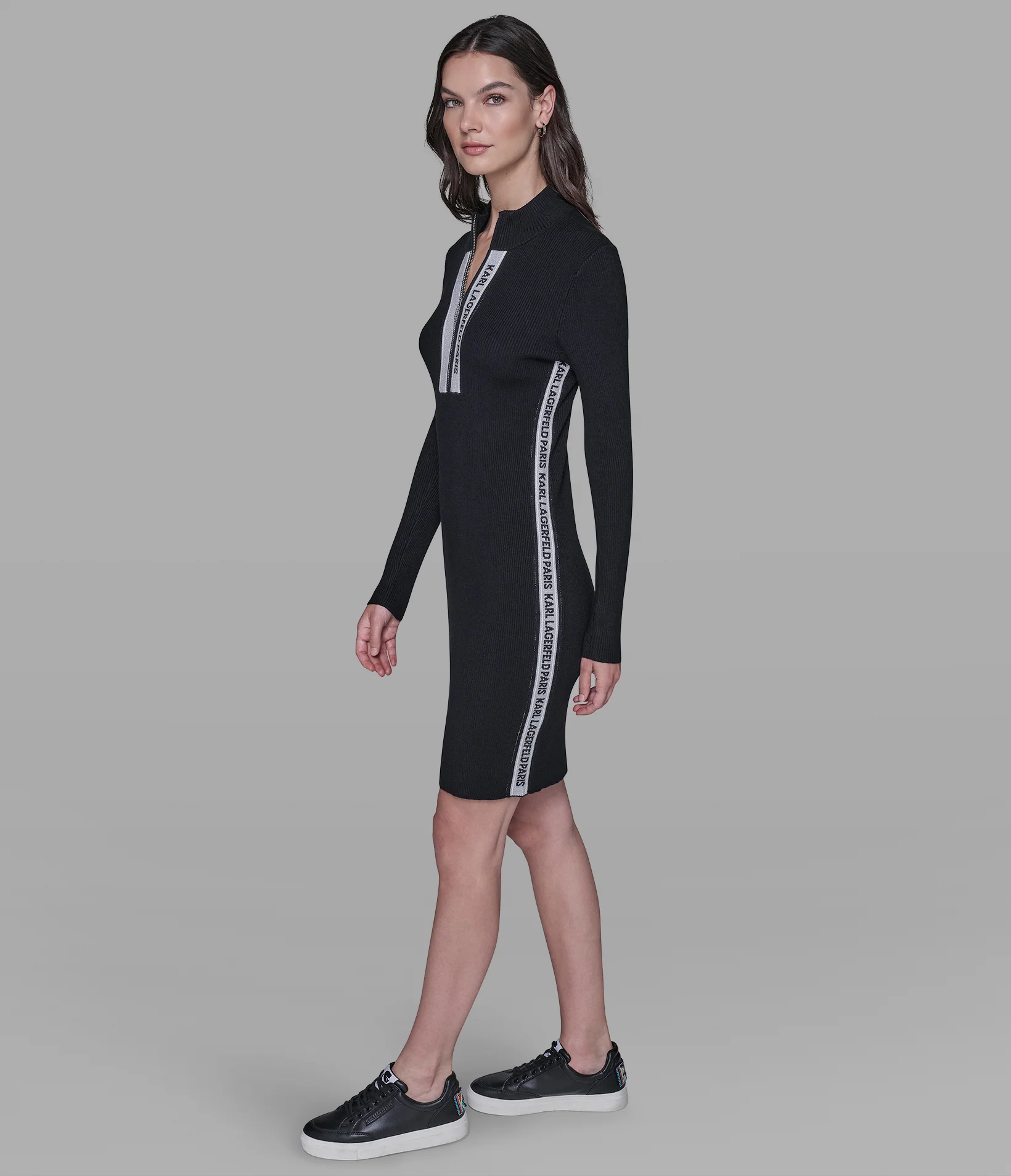 LOGO 3/4 ZIP SWEATER DRESS - Image 3