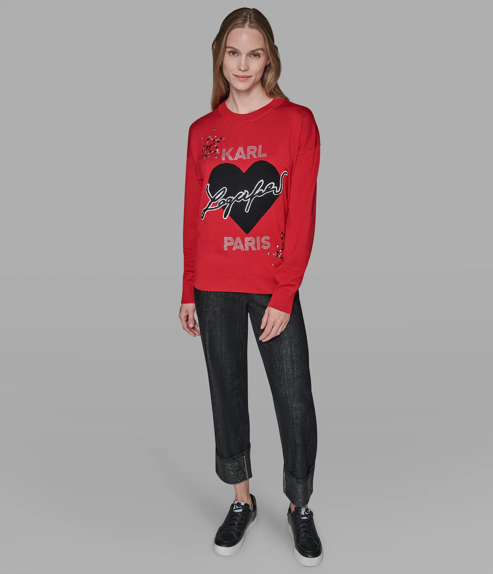 WHIMSY KARL HEART EMBELLISHED SWEATER - Image 3