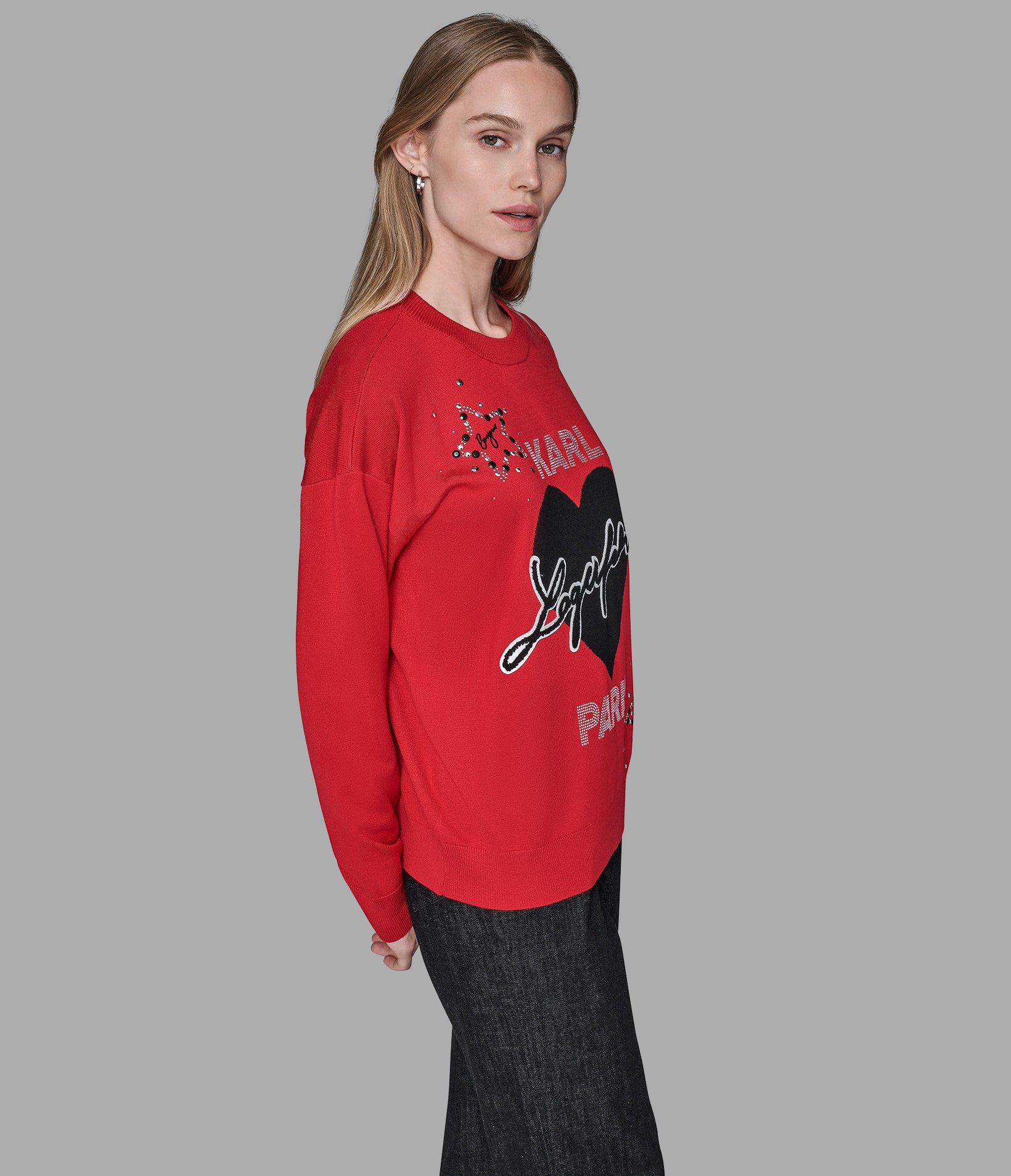 WHIMSY KARL HEART EMBELLISHED SWEATER - Image 4