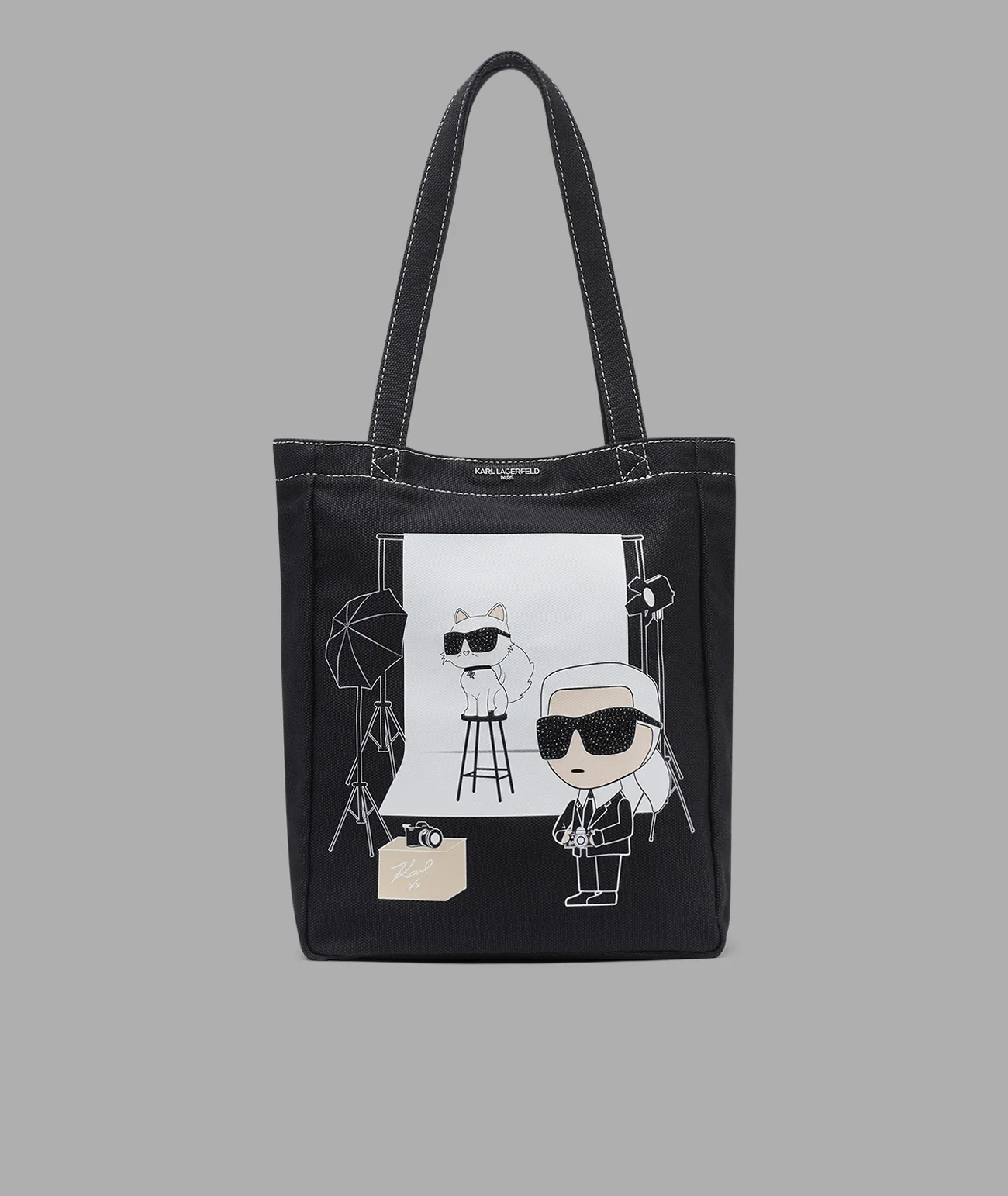 CANNES KARL & CHOUPETTE PHOTOSHOOT CANVAS TOTE