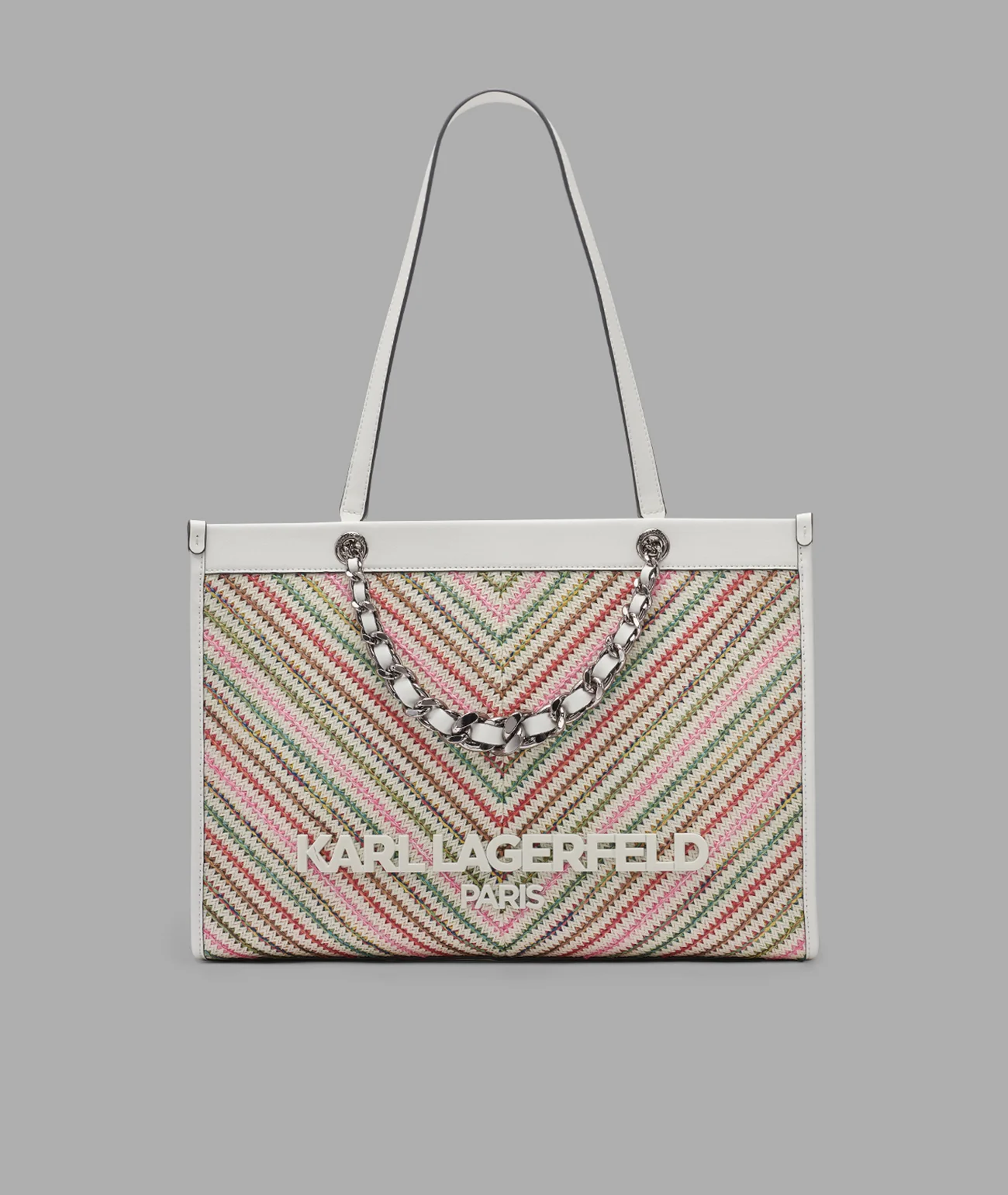 SAVOIE RAFFIA TOTE WITH CHAIN STRAP