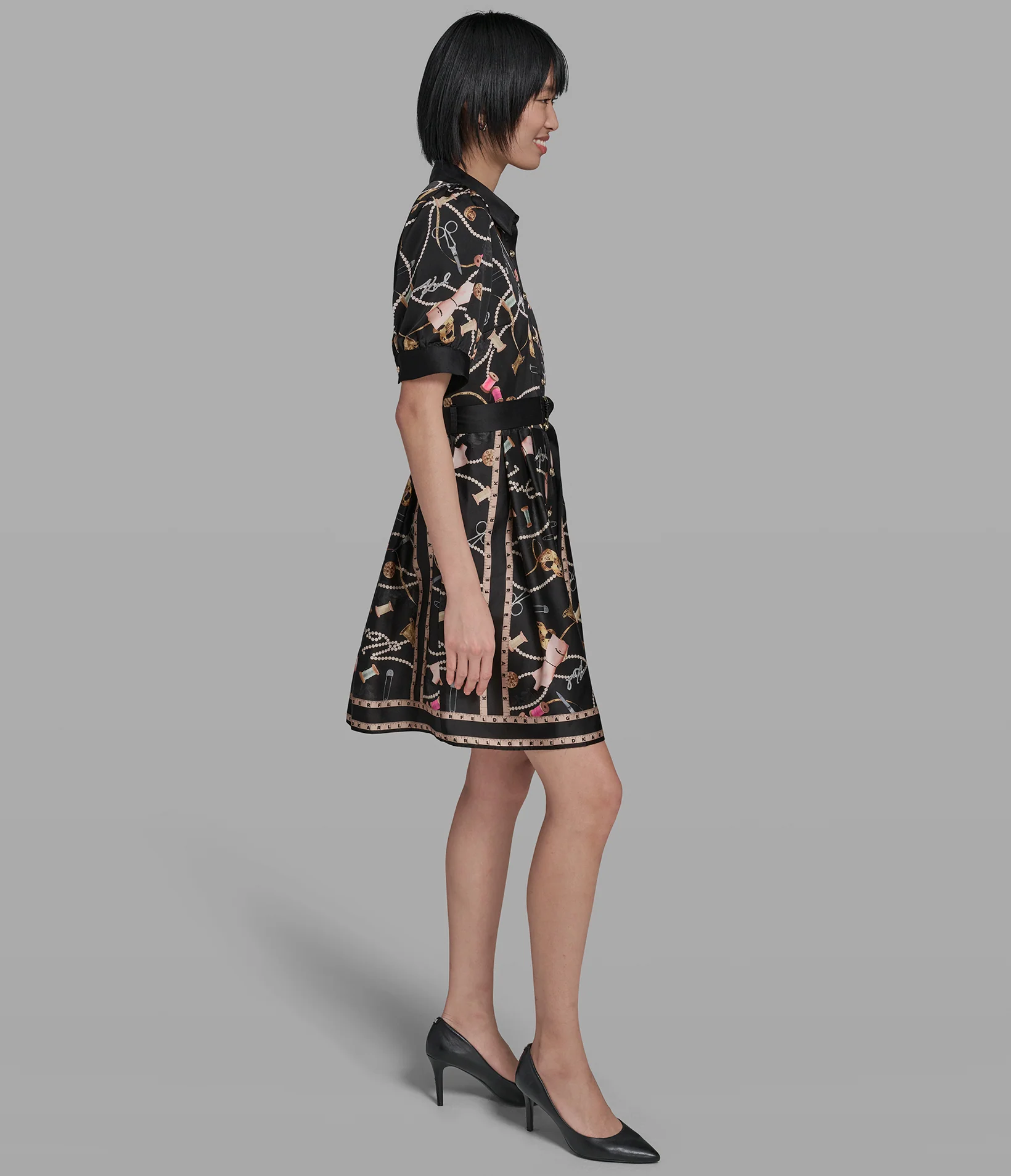 WHIMSY PRINT FIT & FLARE DRESS - Image 3