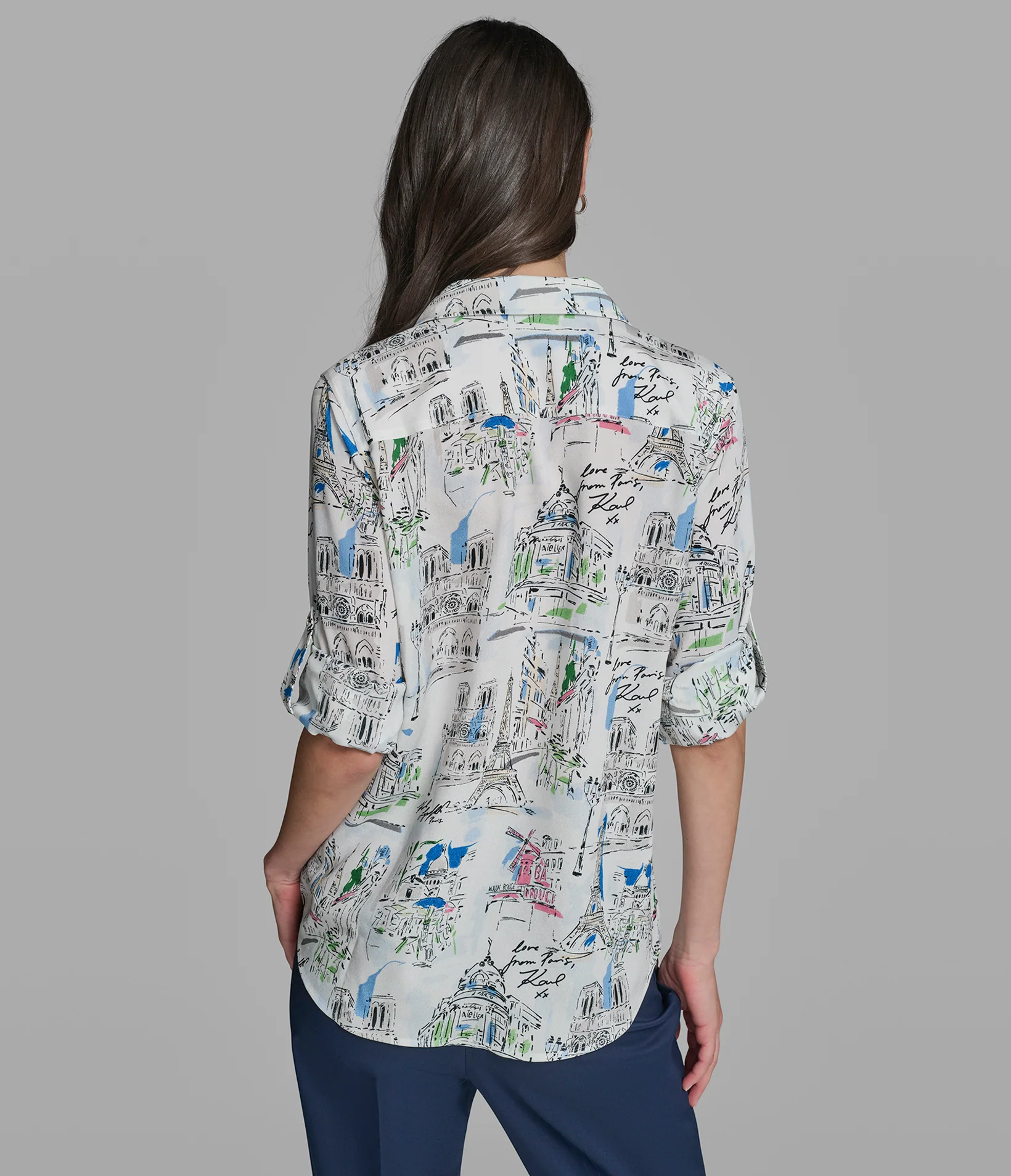 PARIS SKETCH PRINTED BLOUSE - Image 2