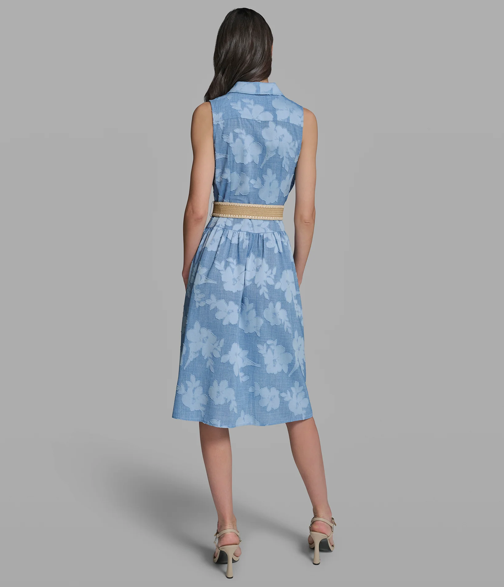 JACQUARD BELTED SHIRT DRESS - Image 2