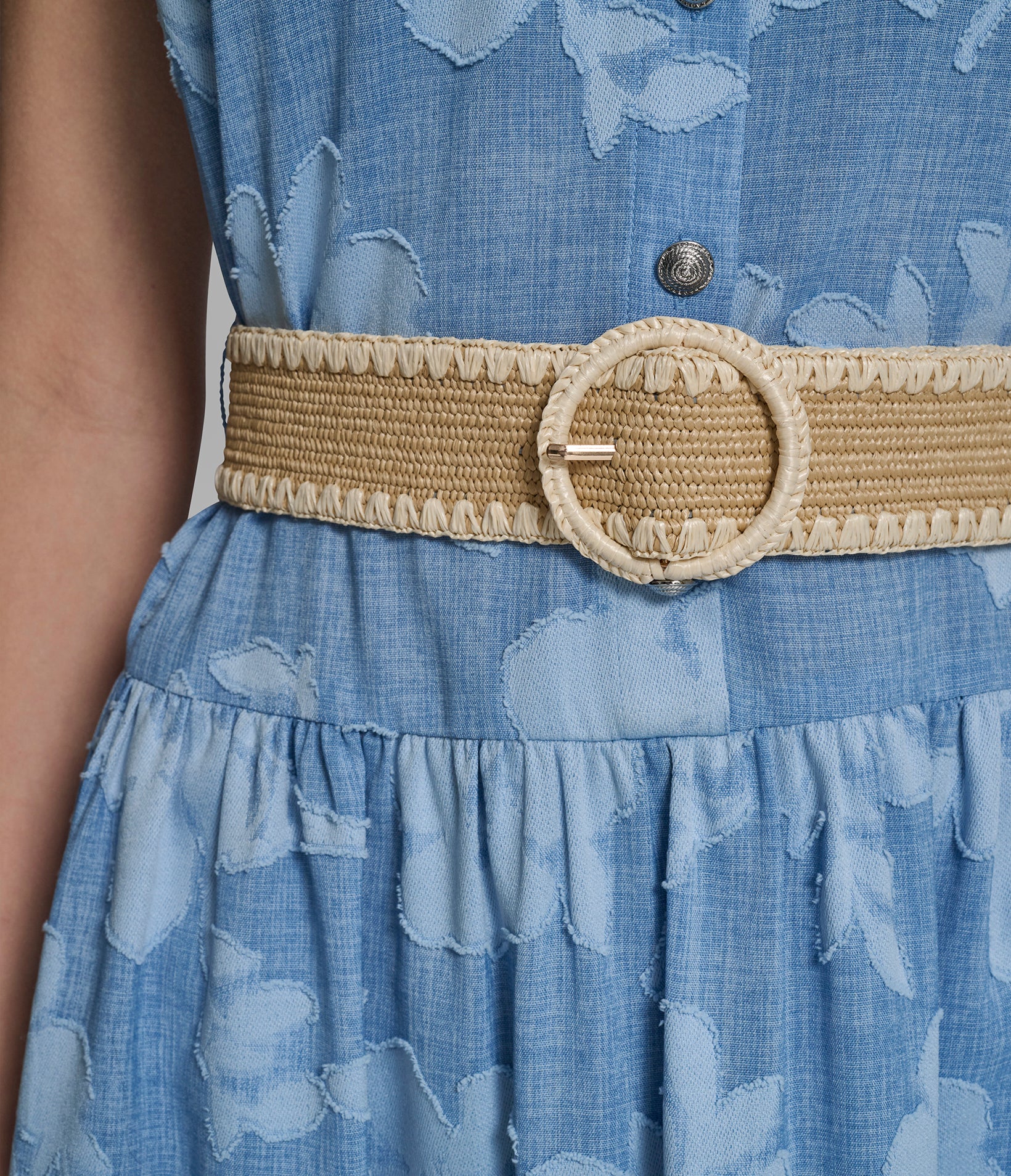 JACQUARD BELTED SHIRT DRESS - Image 5