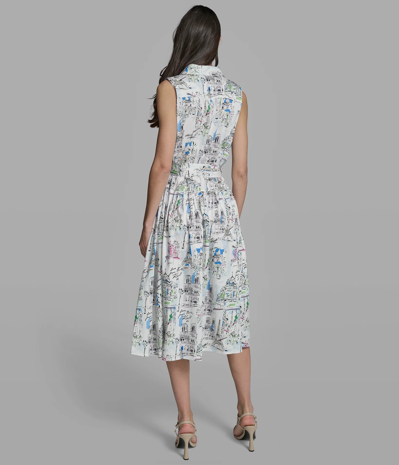 TOILE PRINT MIDI SHIRT DRESS - Image 2