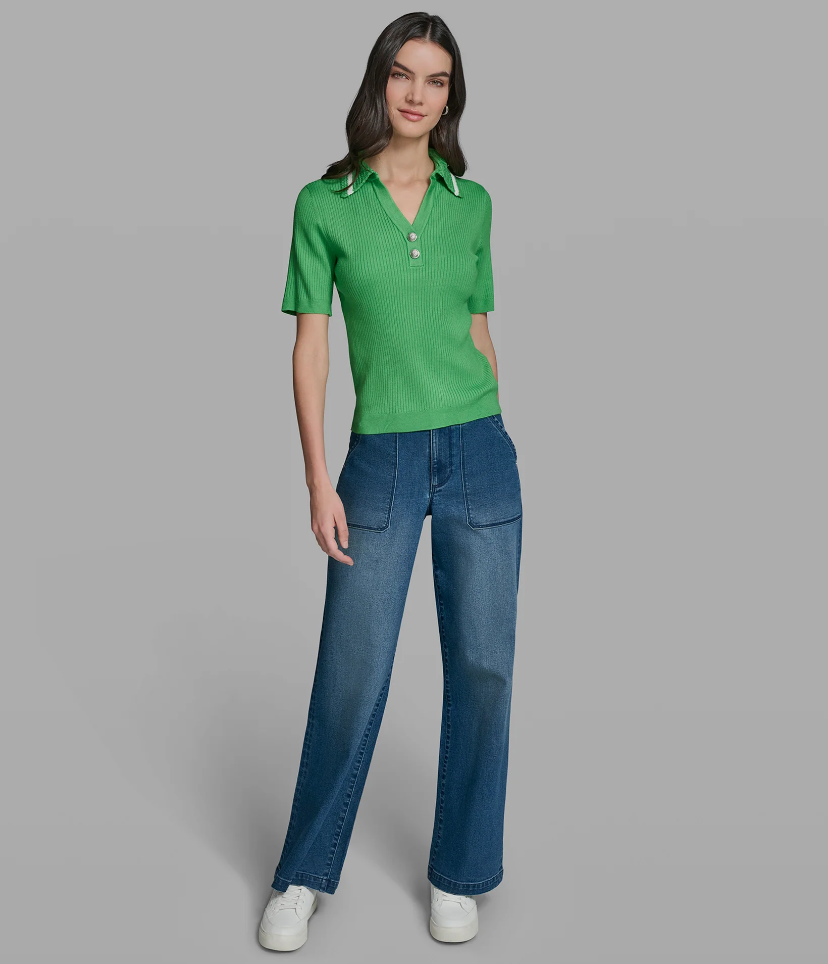 SHORT SLEEVE POLO WITH CROCHET COLLAR - Image 6