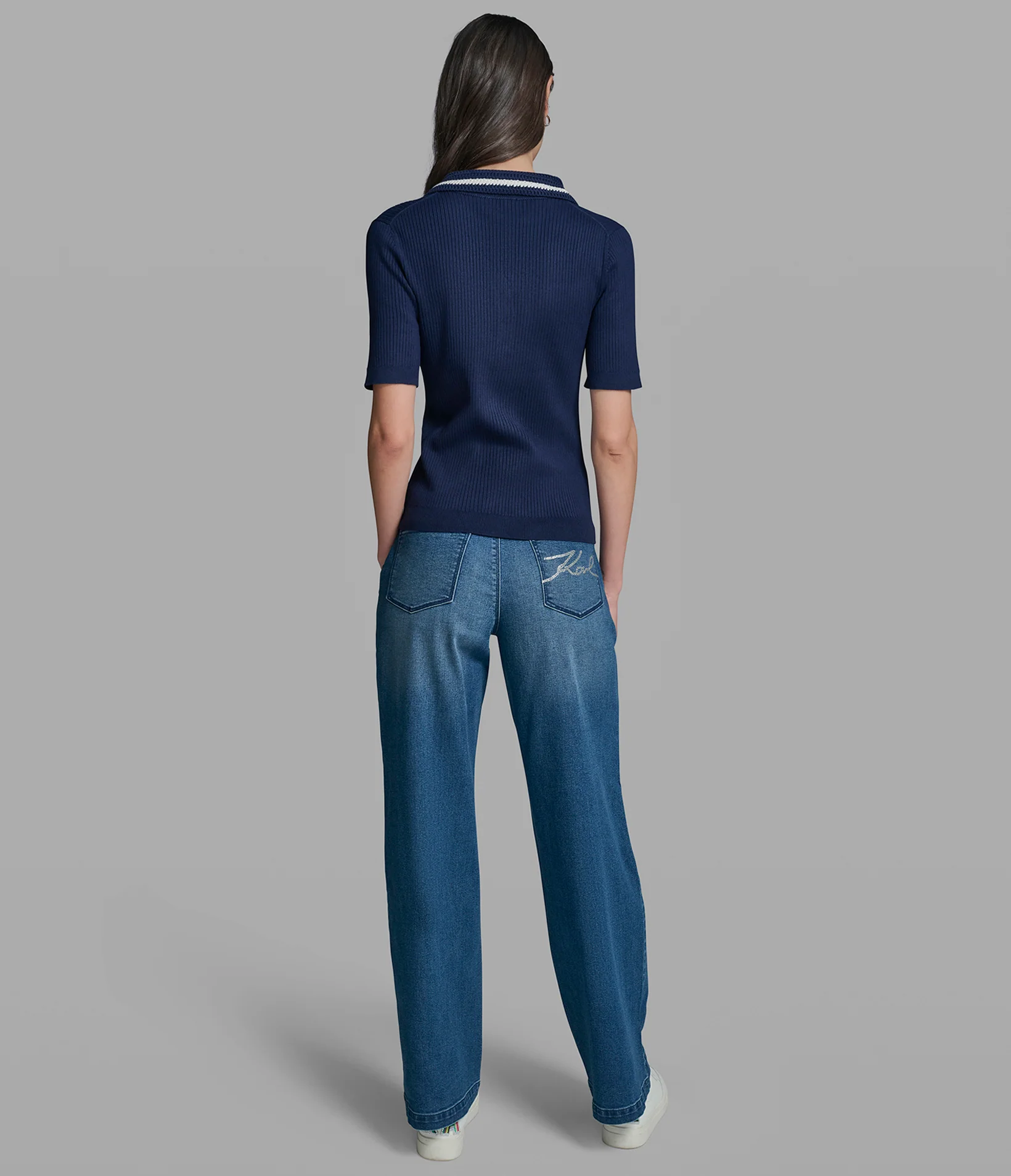 SHORT SLEEVE POLO WITH CROCHET COLLAR - Image 5