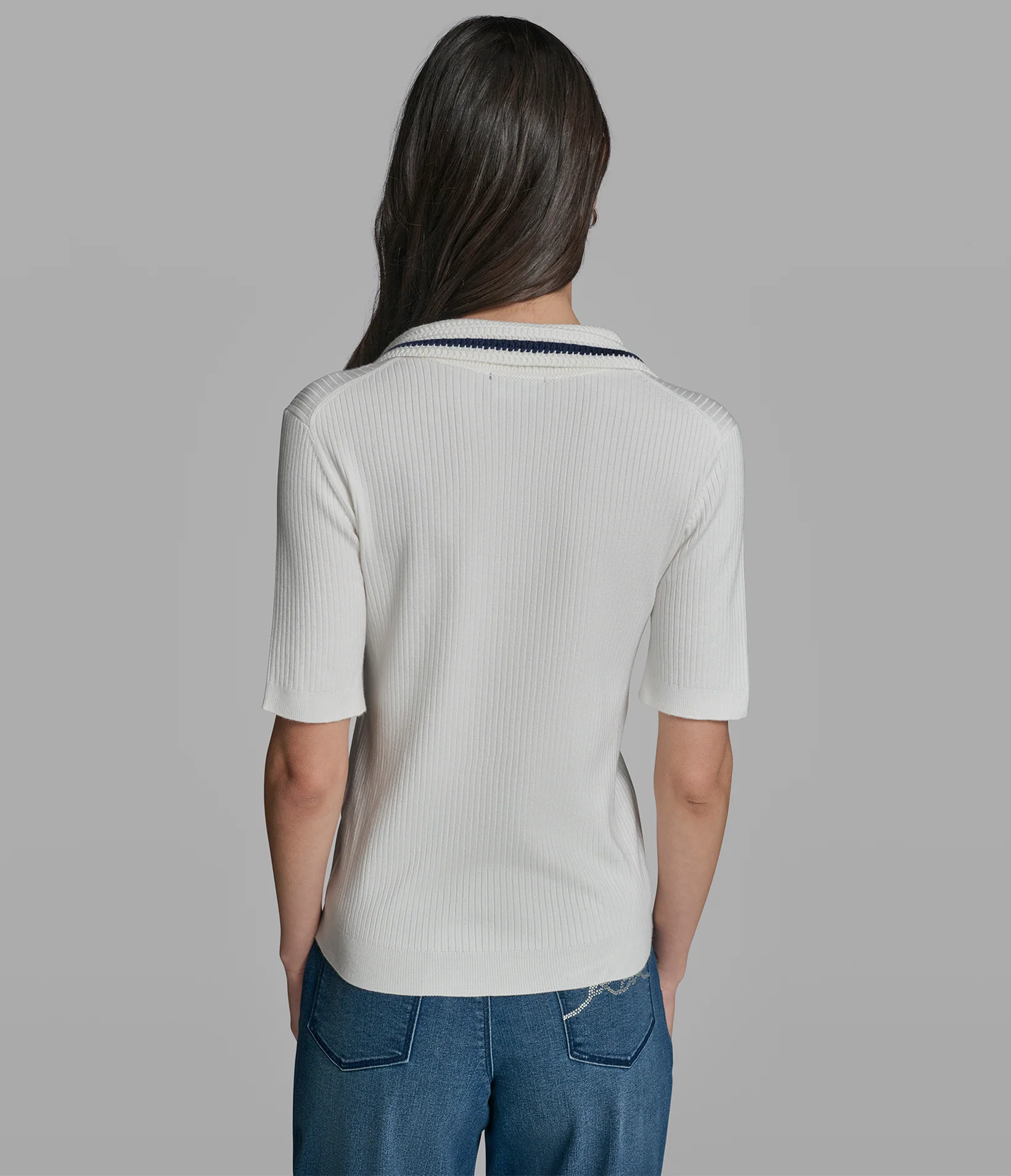 SHORT SLEEVE POLO WITH CROCHET COLLAR - Image 5