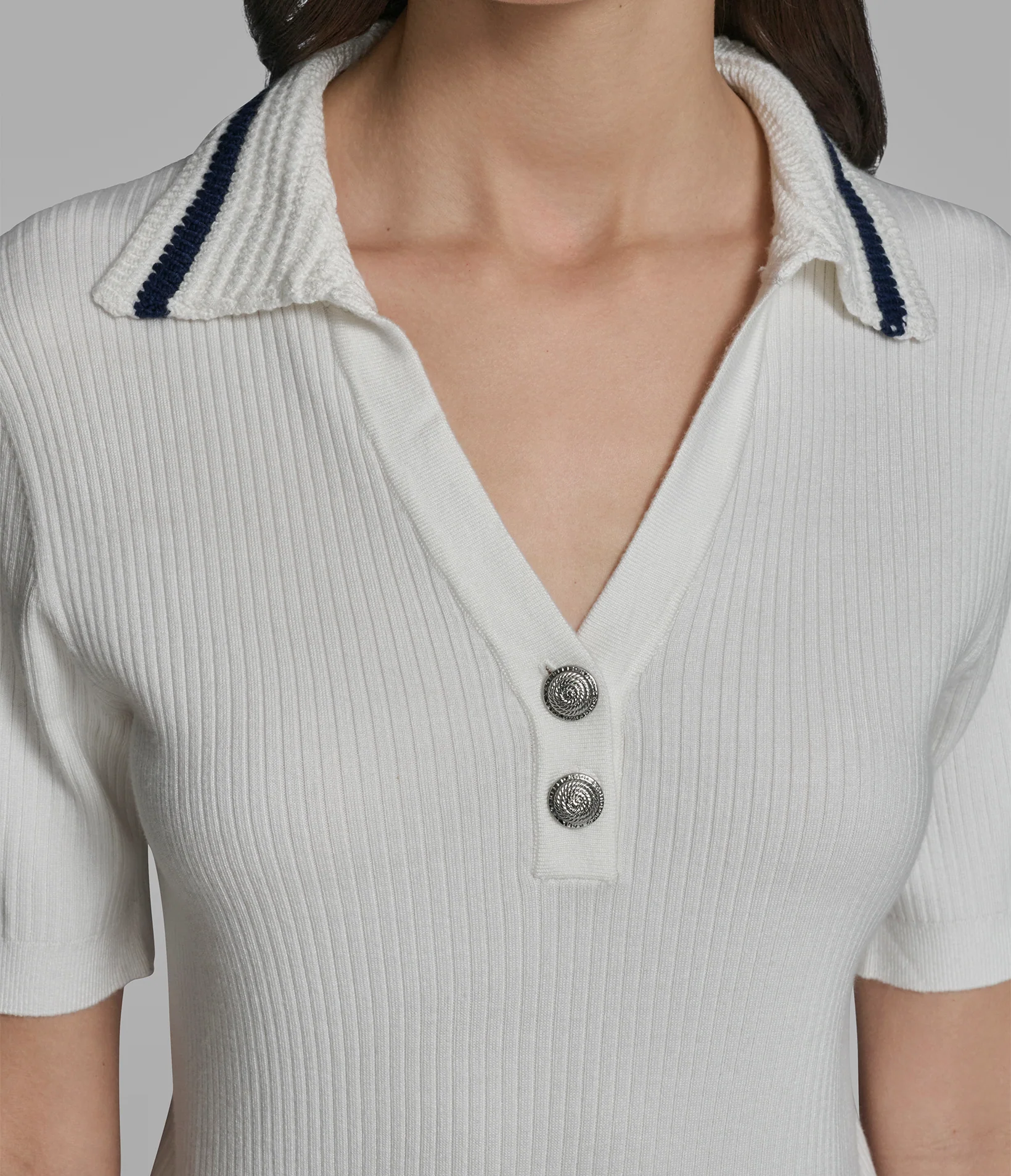 SHORT SLEEVE POLO WITH CROCHET COLLAR - Image 6