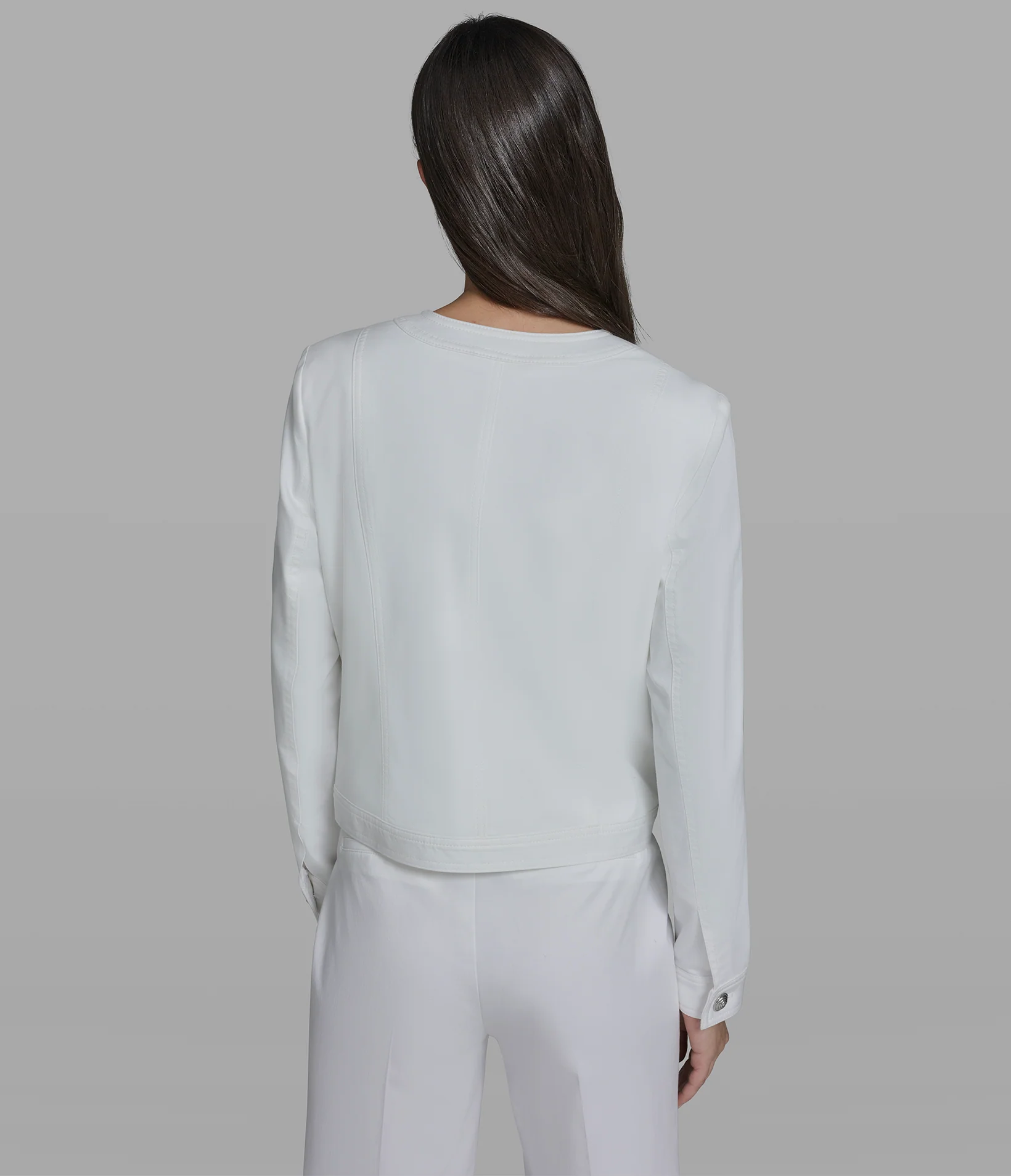 COLLARLESS JACKET WITH BOWS - Image 3