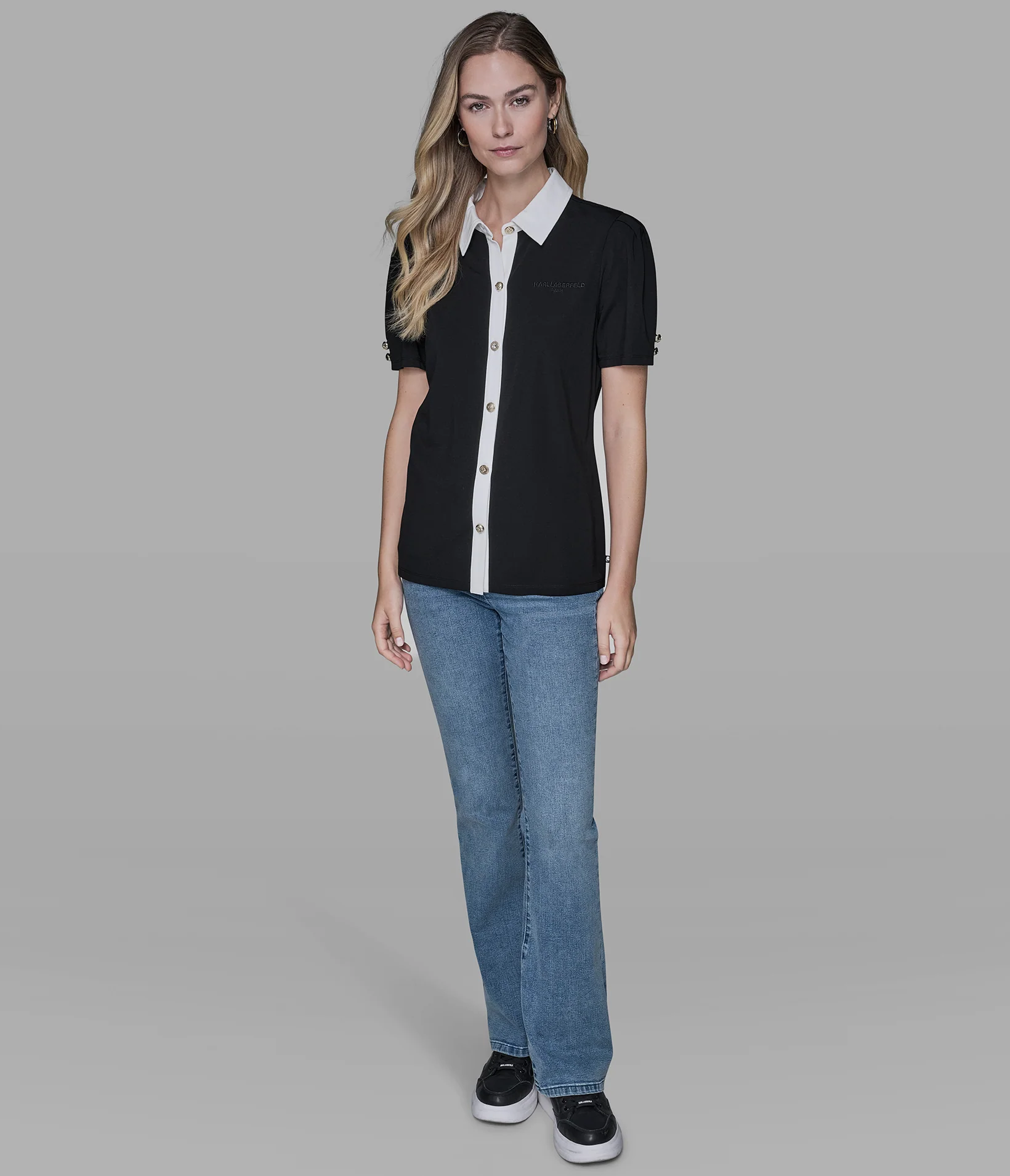 CONTRAST TRIM KNIT TOP - Image 4