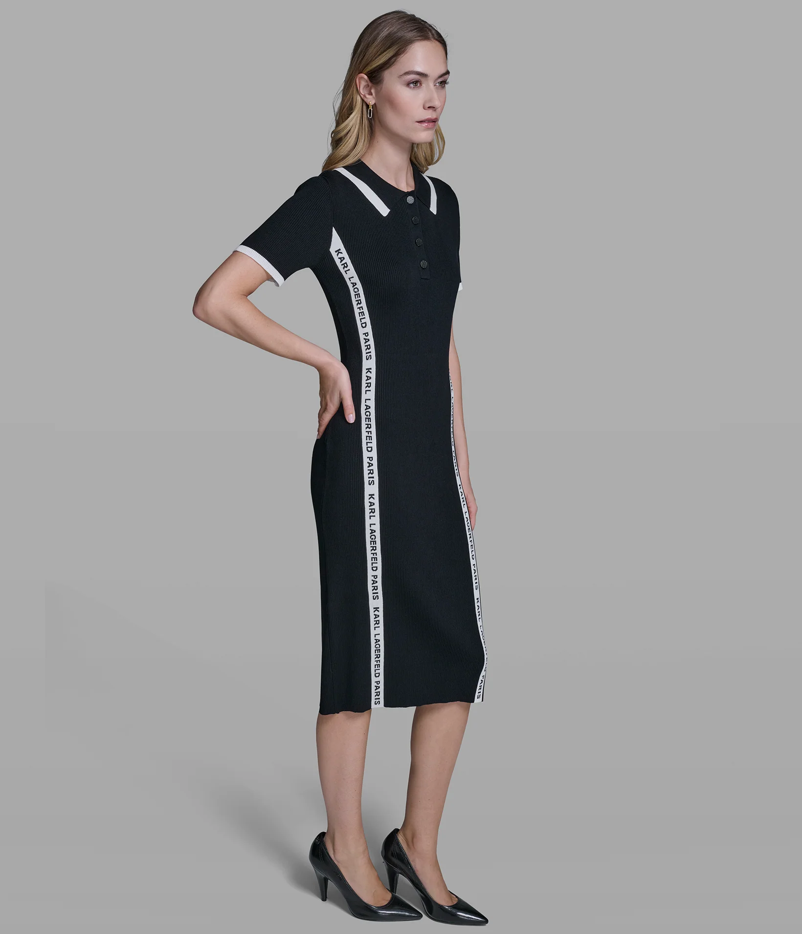 KARL LOGO TRIM SWEATER DRESS - Image 4