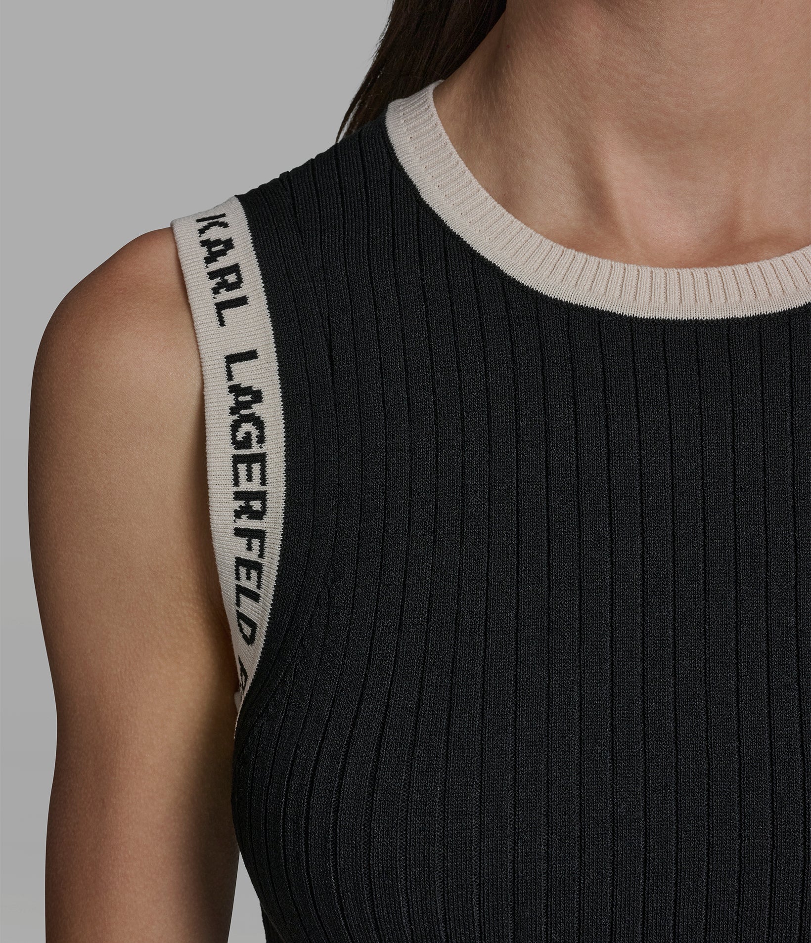 SWEATER TANK WITH LOGO TRIM DETAIL - Image 6