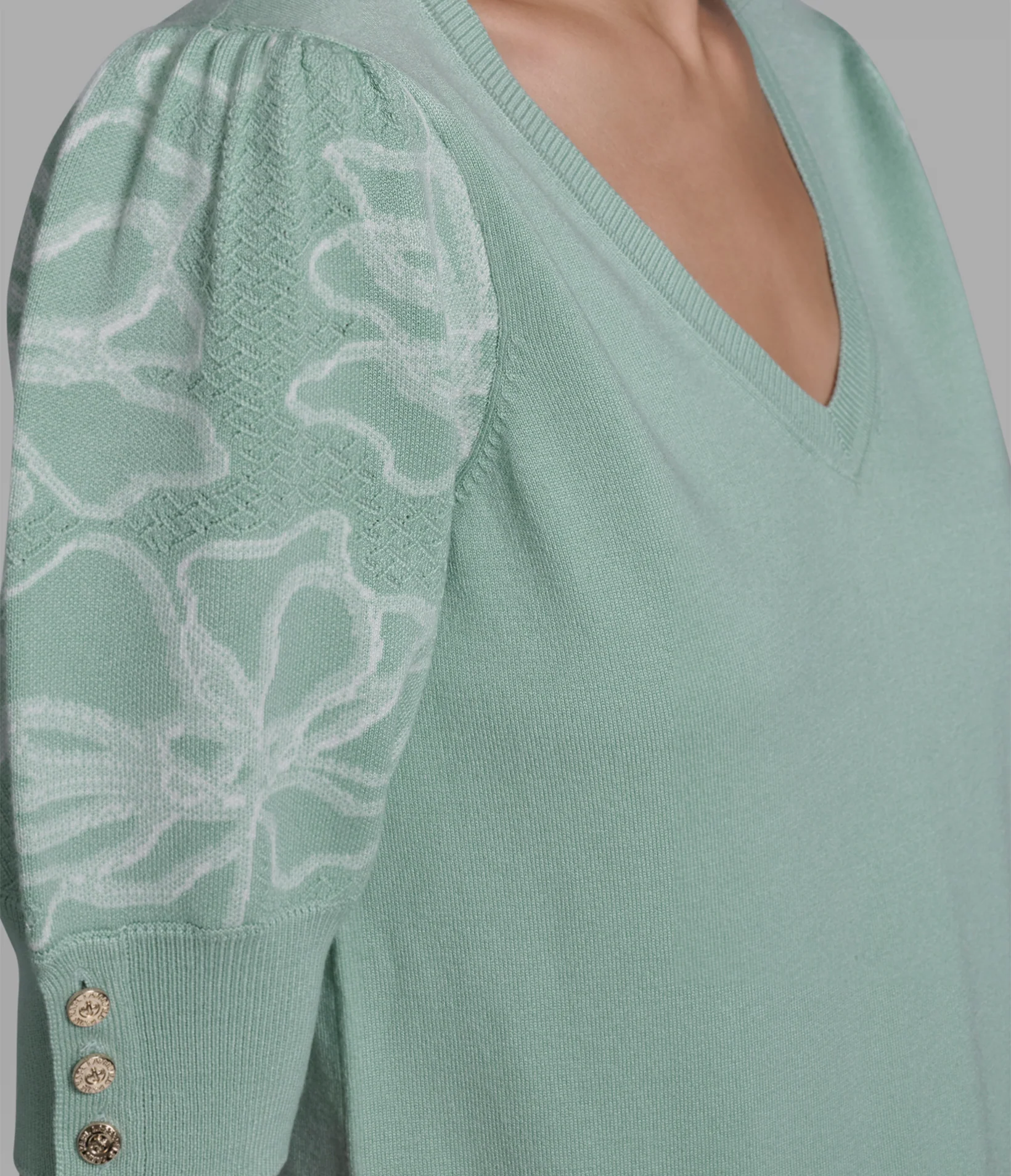 FLORAL V-NECK SWEATER - Image 6