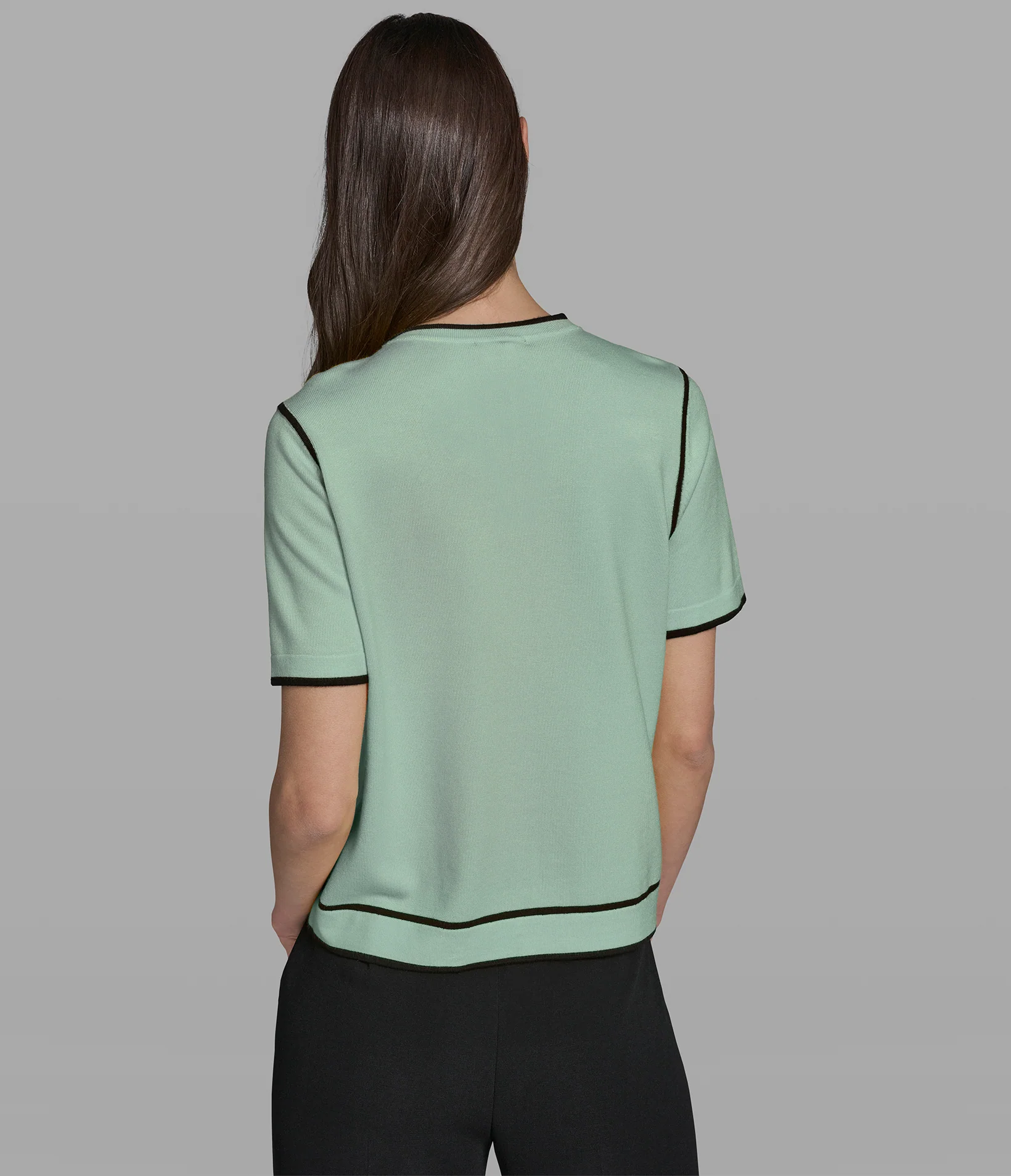 SHORT SLEEVE CARDIGAN WITH CONTRAST TRIM - Image 2
