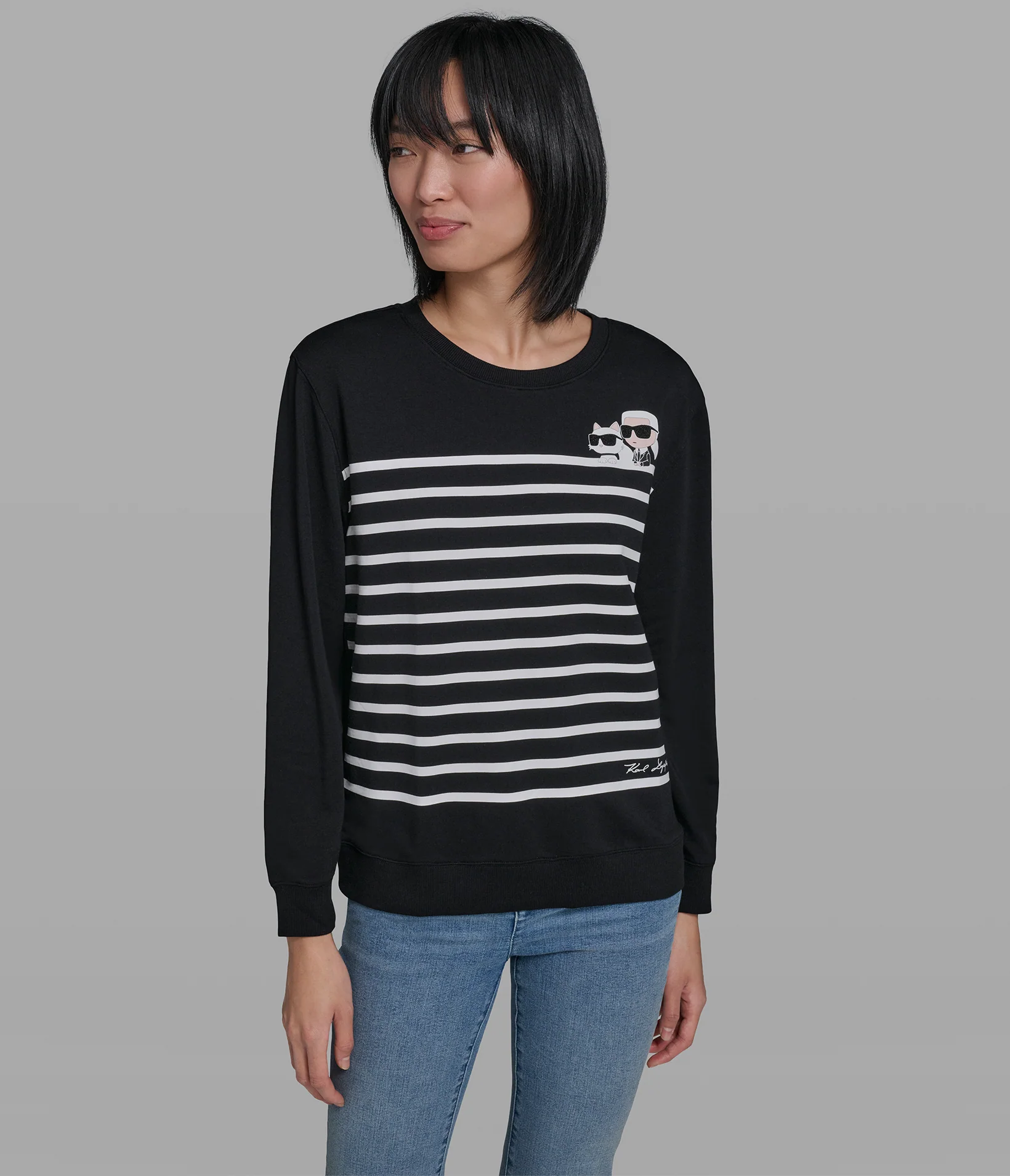 PEEKING DUO STRIPE SWEATSHIRT