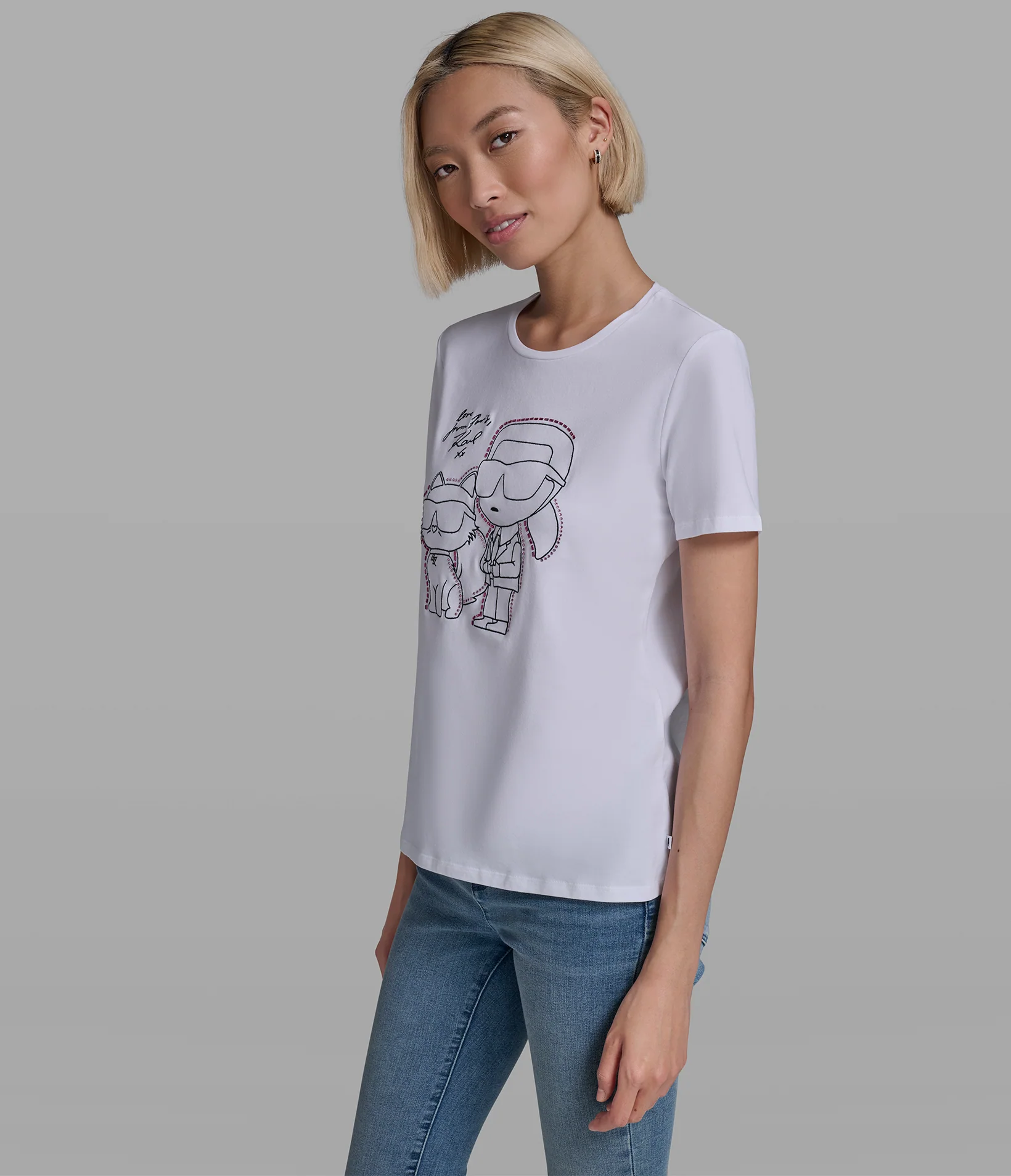 EMBELLISHED DUO OUTLINE TEE - Image 3