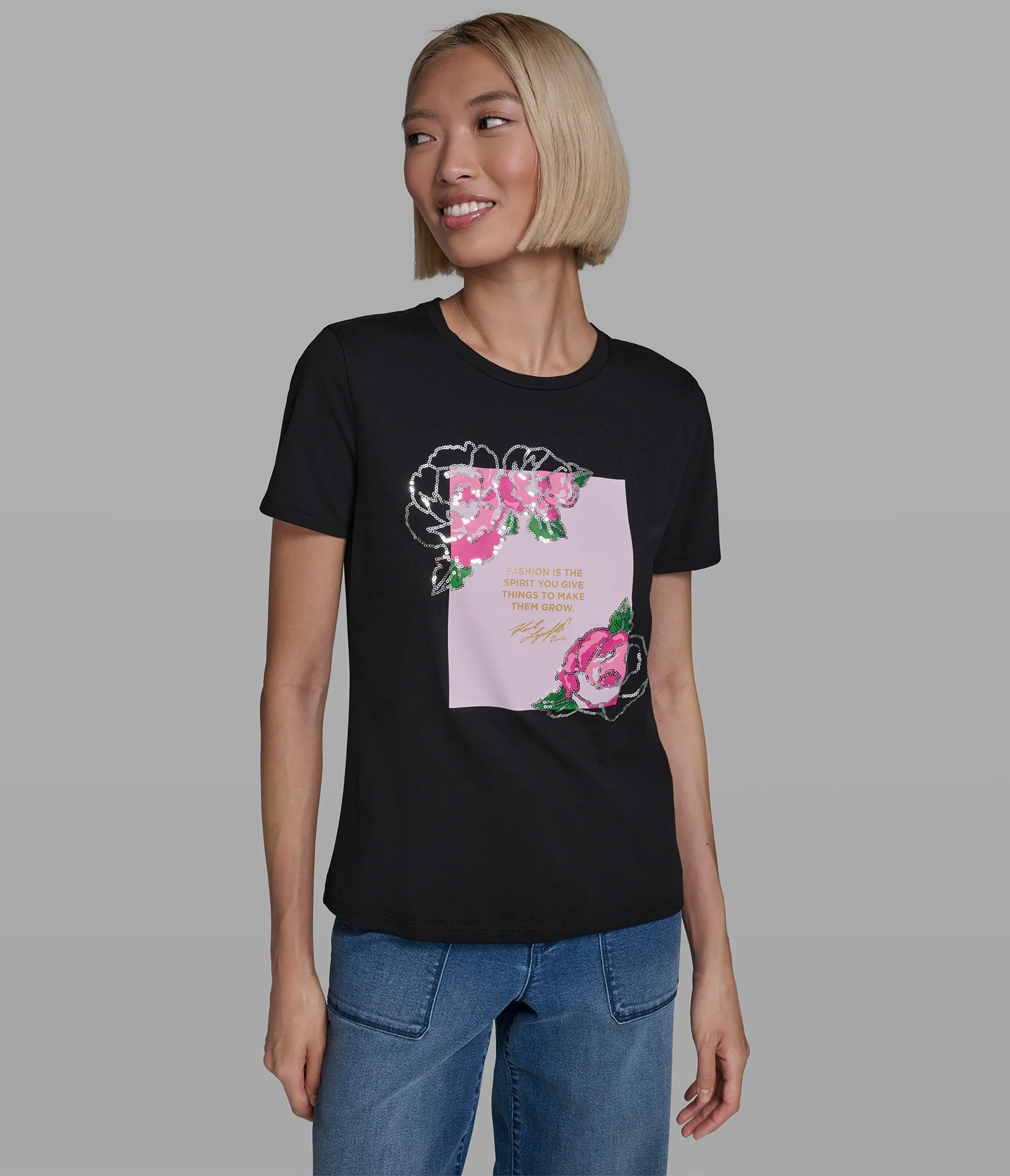 FLORAL QUOTE LOGO TEE