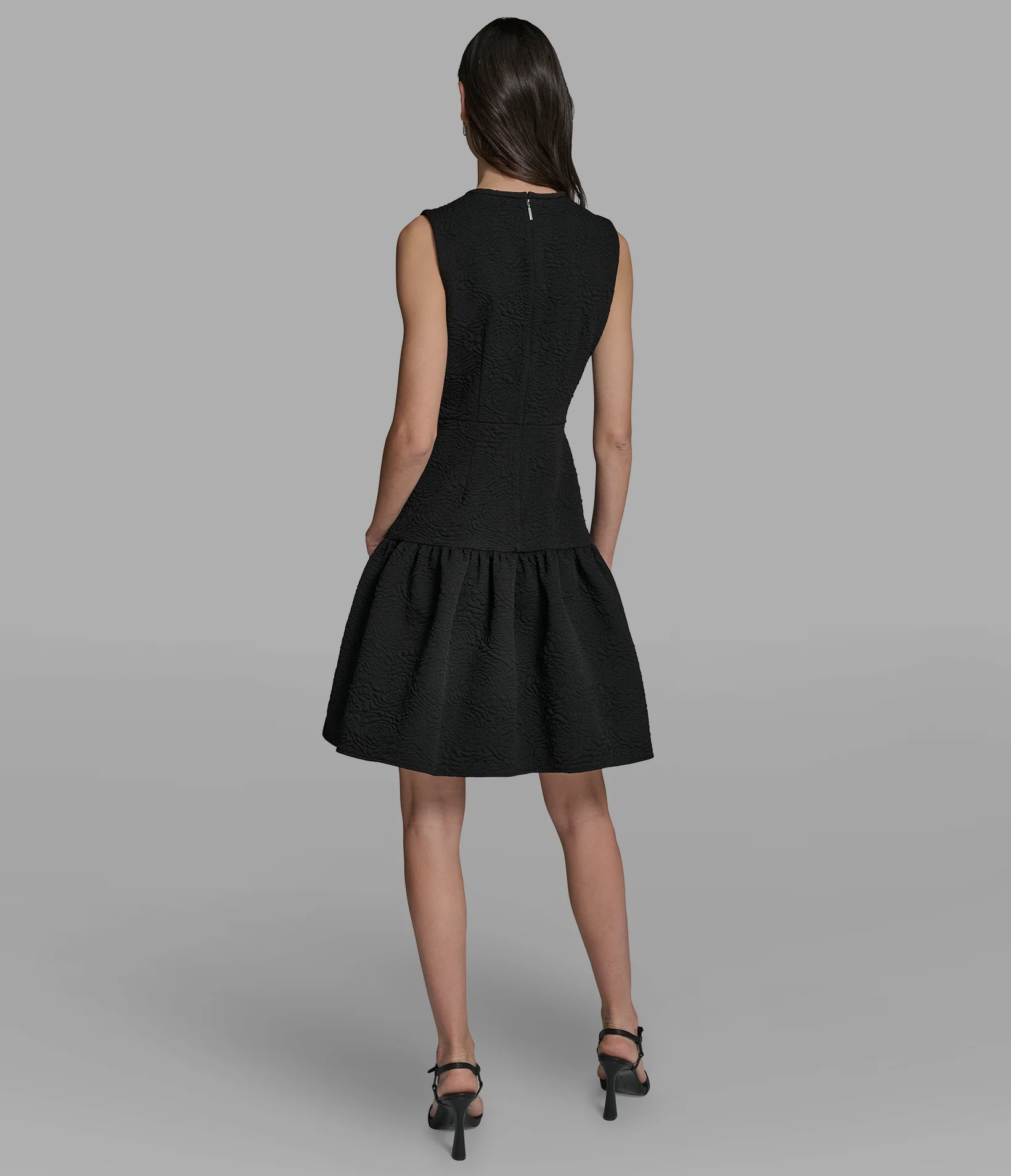 FLORET JACQUARD DROP WAIST DRESS - Image 2