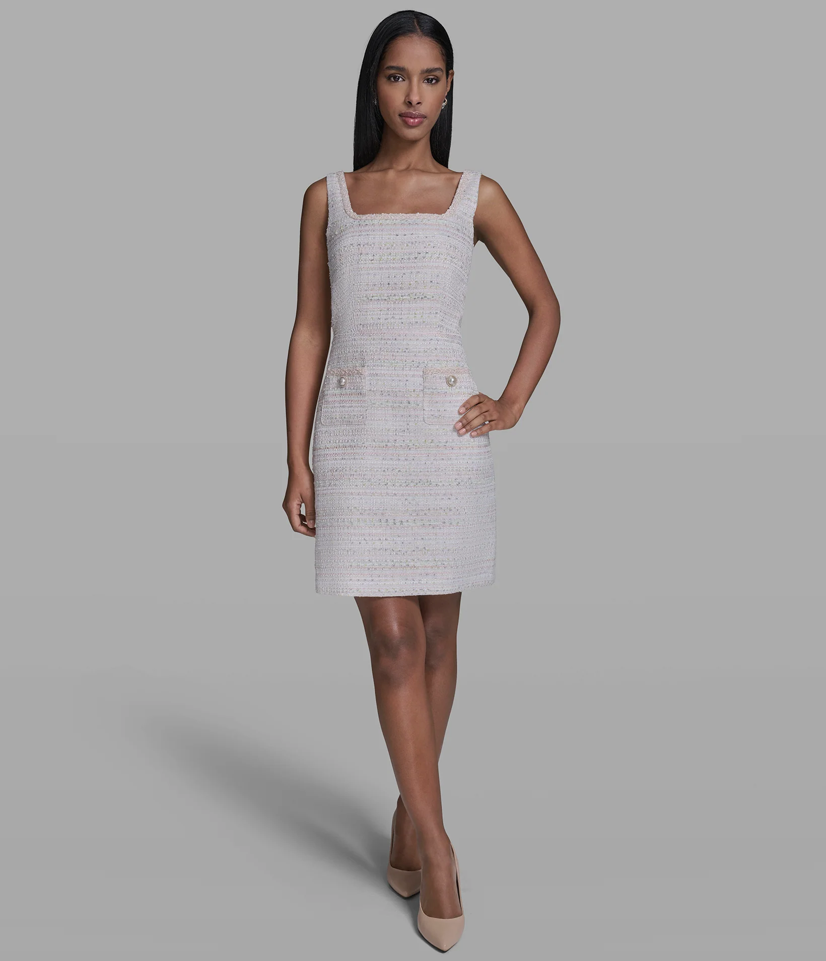 SLEEVELESS TWEED DRESS - Image 4