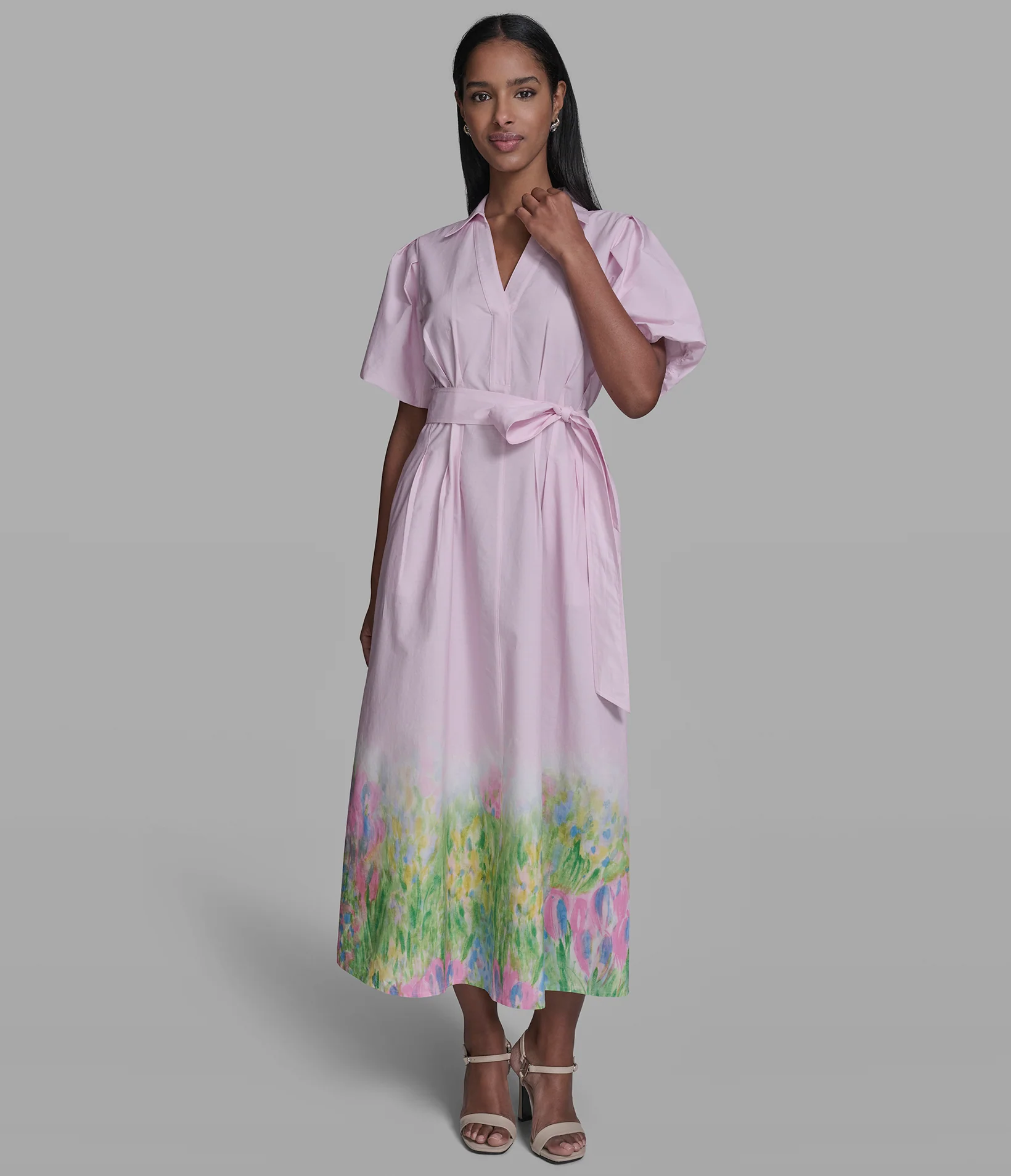 WATERCOLOR HEM MAXI DRESS