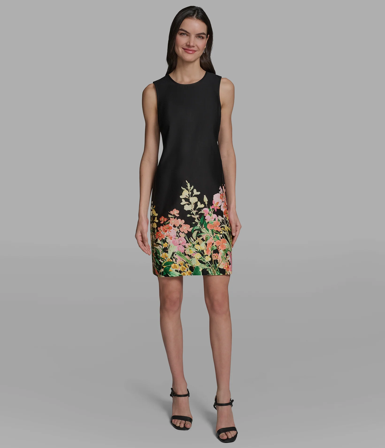 SATEEN FLORAL SHIFT DRESS - Image 4