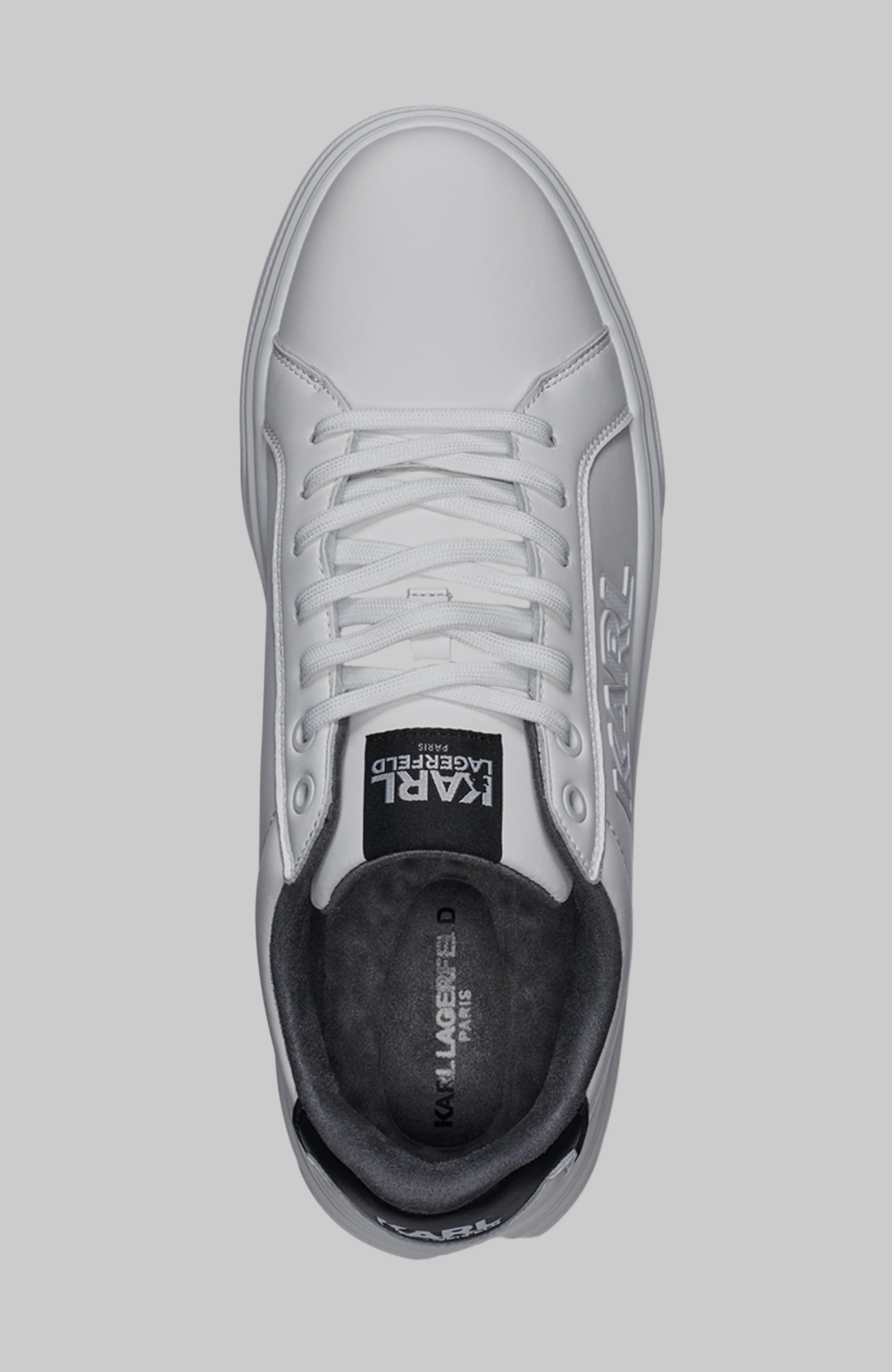 LEATHER SNEAKER WITH SIDE KARL LOGO PATCH - Image 4