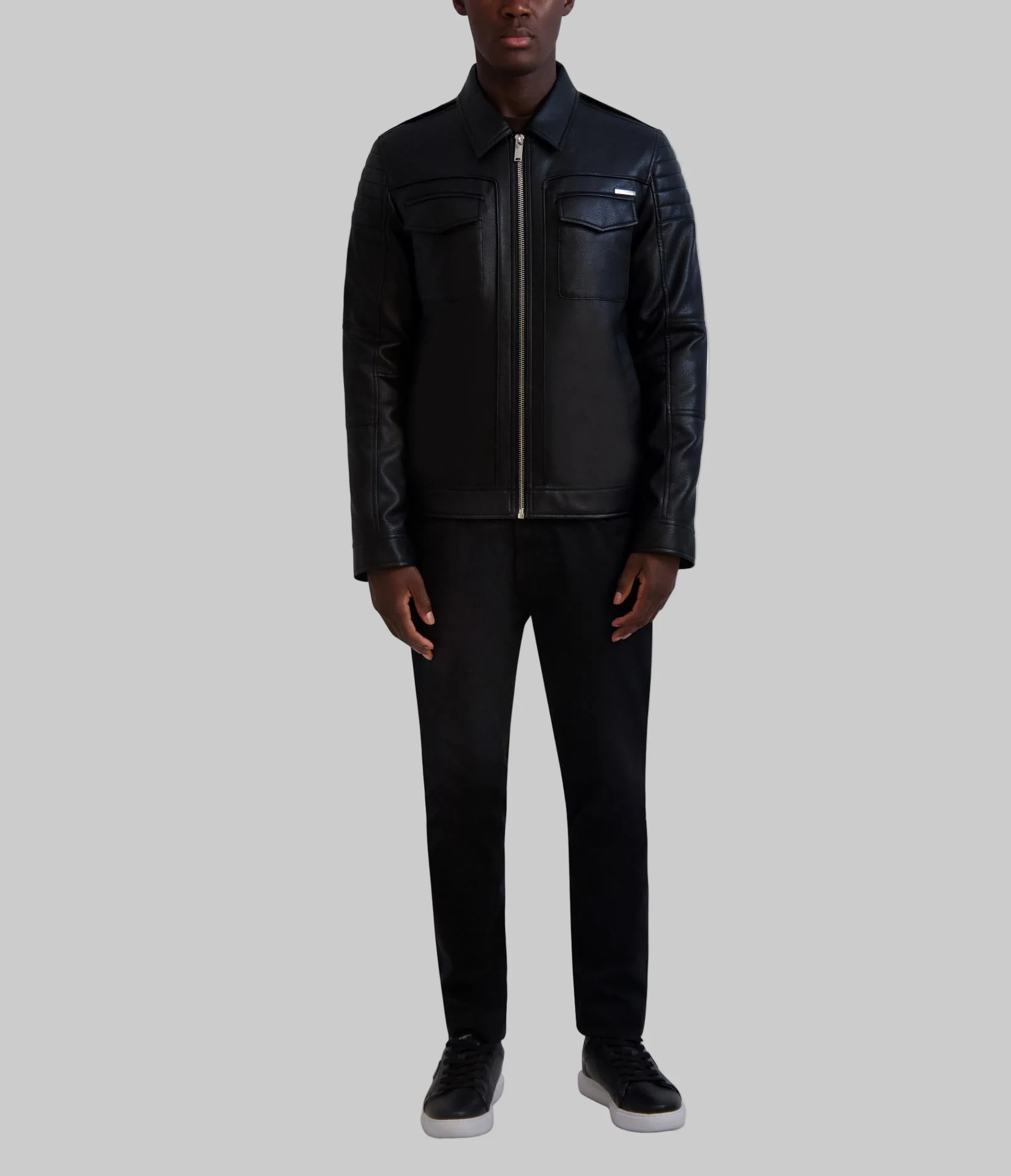 COLLARED LEATHER JACKET - Image 4
