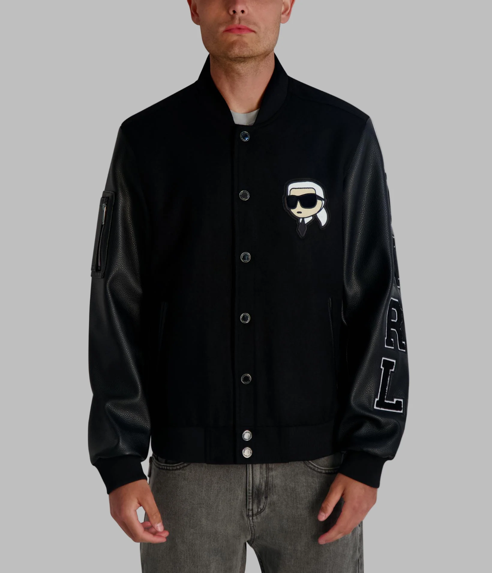 KARL PATCH VARSITY JACKET